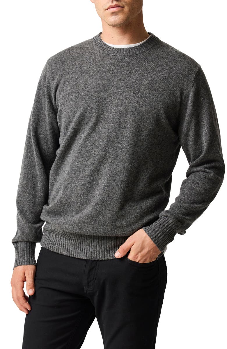 Rodd & Gunn Stewart Island Wool & Cahsmere Crewneck Sweater, Main, color, Asphalt