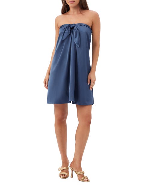 Yuzo Strapless Satin Bow Dress