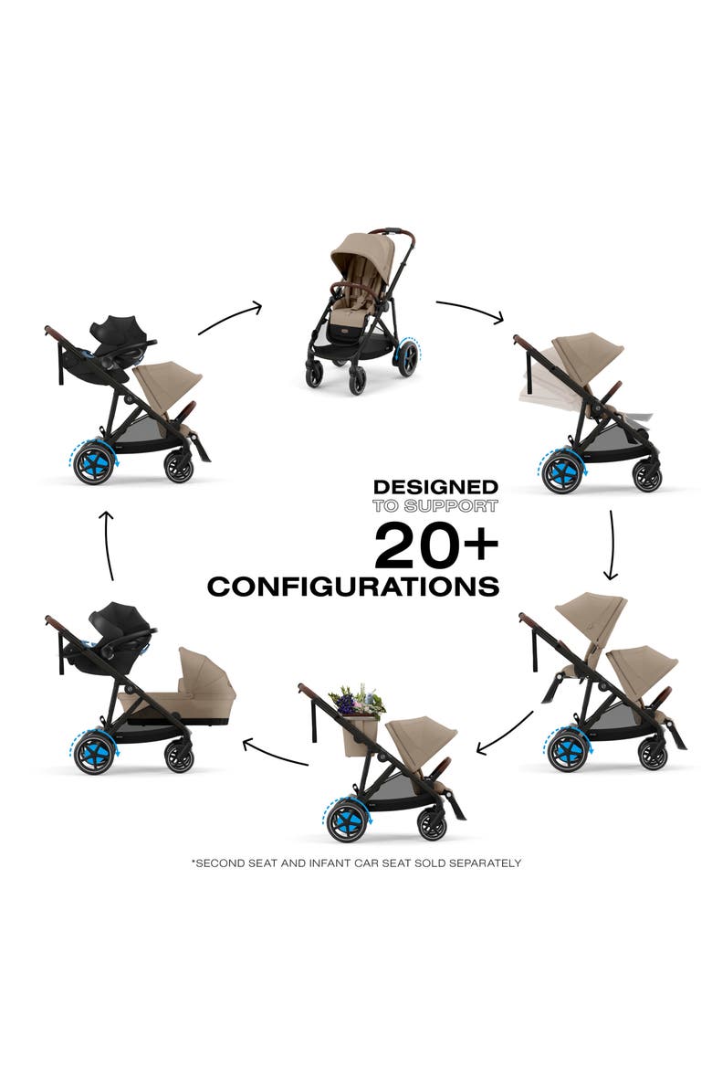 eGazelle S Strolle & eGazelle Cot Travel System, Alternate, color, ALMOND BEIGE