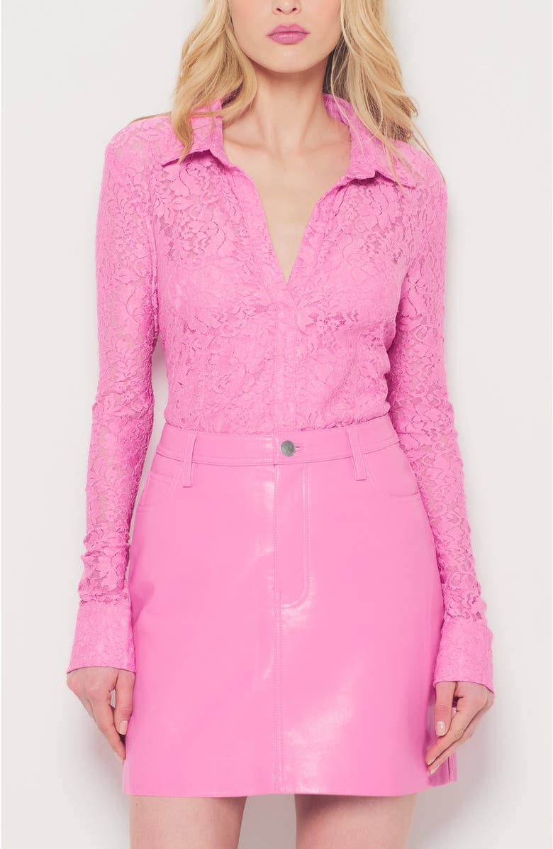 AS by DF Dixie Strtch Lace Ls Blouse, Main, color, Aurora Pink