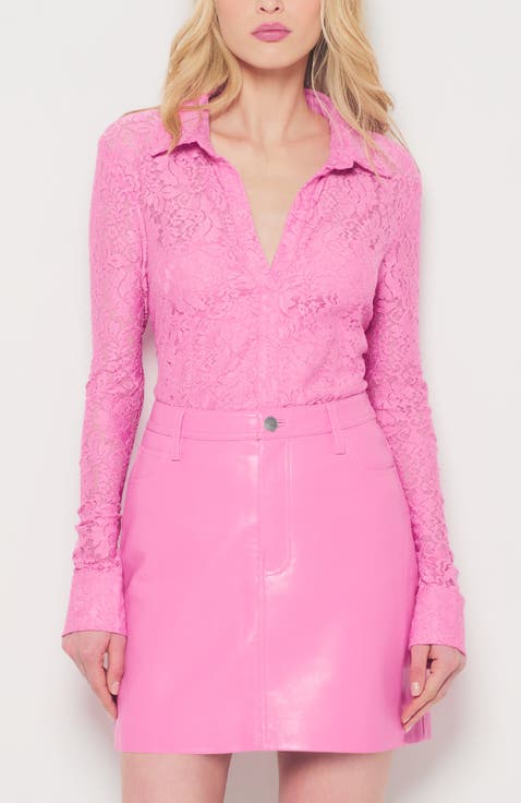 Dixie Strtch Lace Ls Blouse