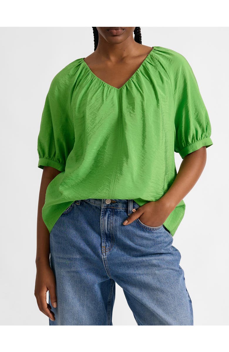 Albaray Air Flow V-Neck Gathered Top, Alternate, color, Green