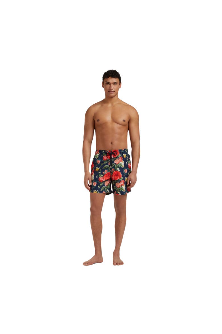 Men Swim Shorts Flowers, Alternate, color, navy