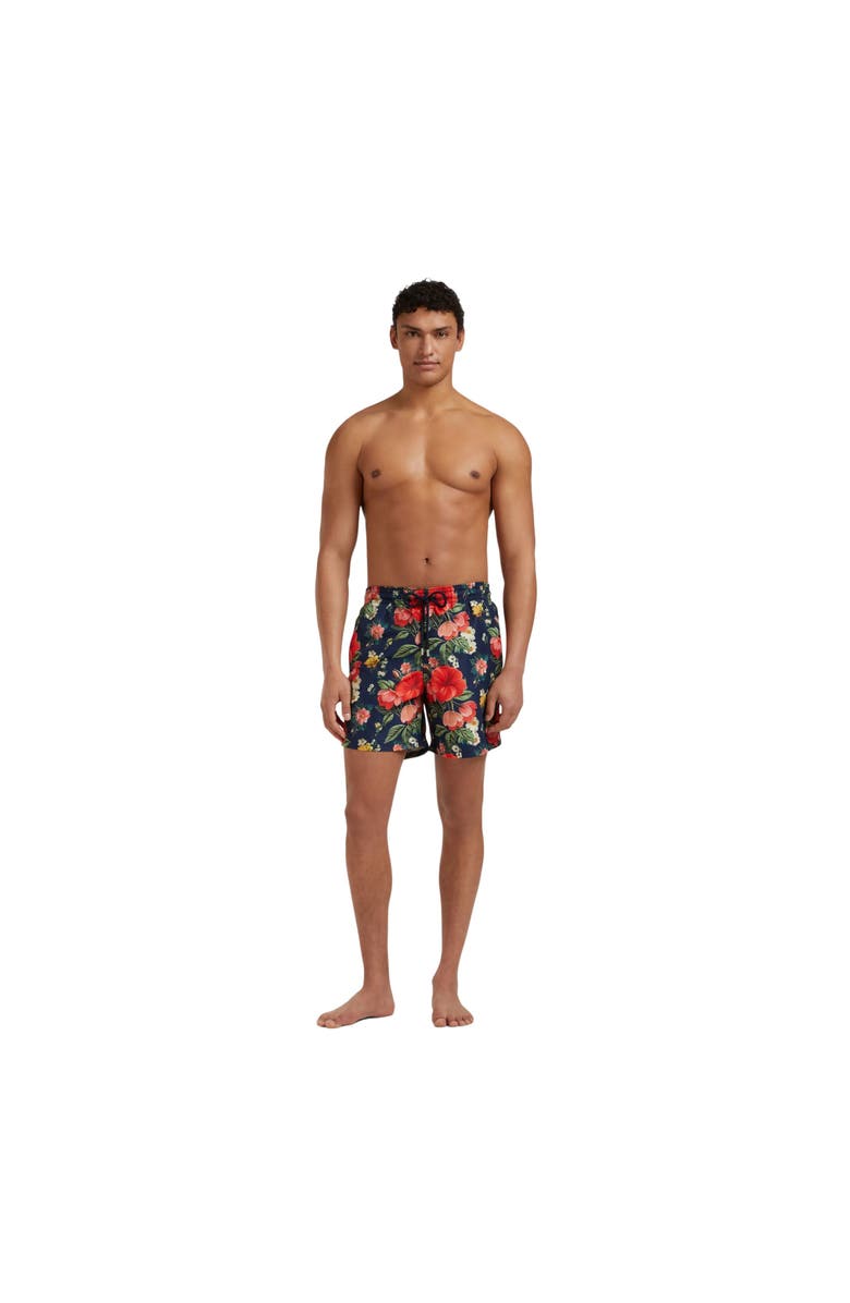 Vilebrequin Men Swim Shorts Flowers, Alternate, color, Navy