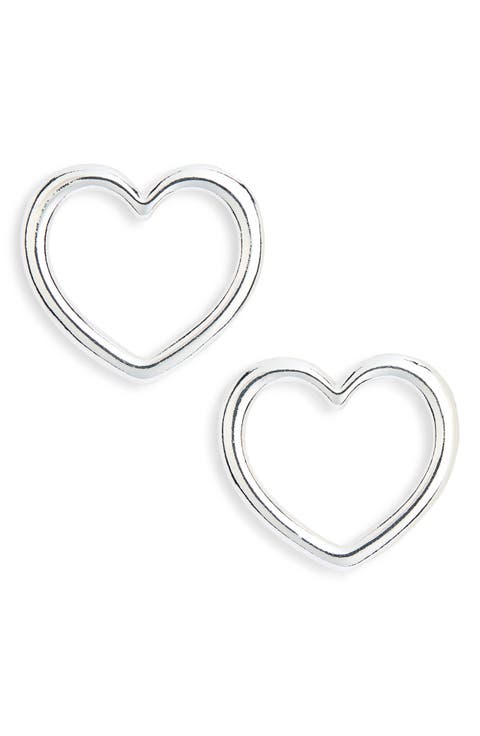 Open Heart Stud Earrings