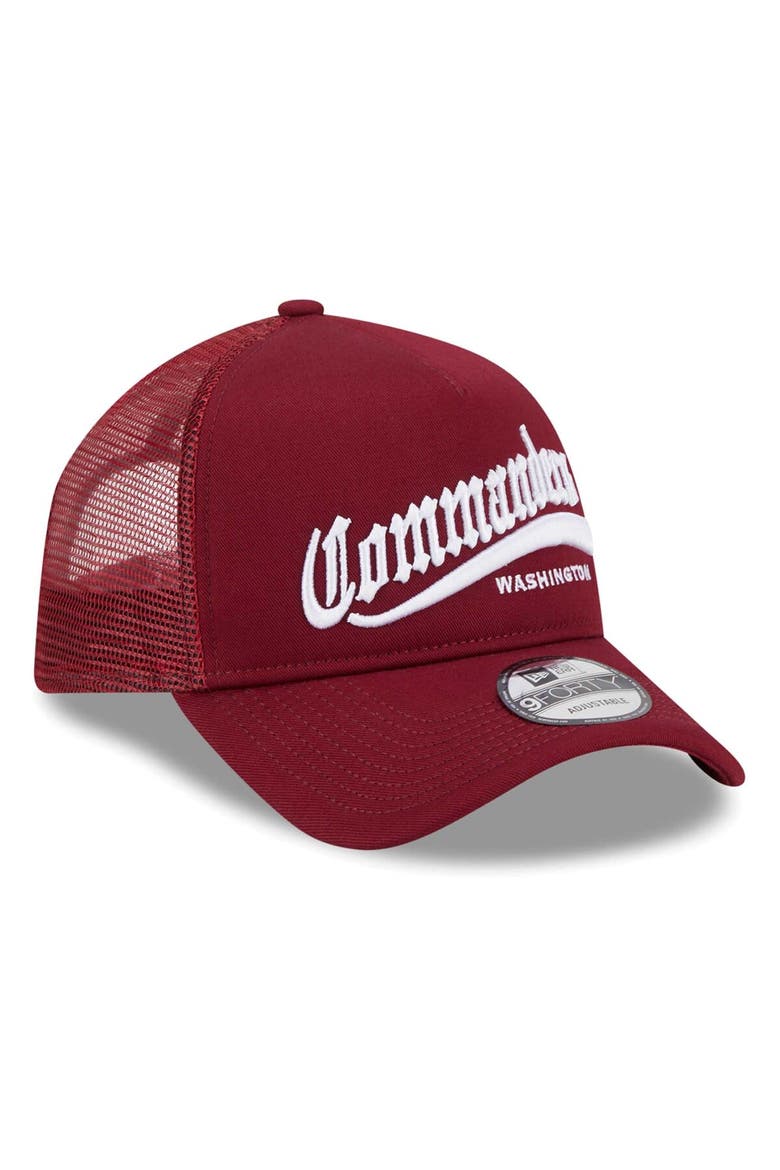 Men's New Era Burgundy Washington Commanders Caliber Trucker 9FORTY Adjustable Hat, Alternate, color, Burgundy