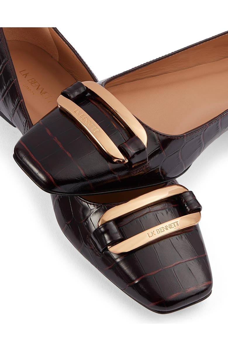 LK Bennett Cayden Croc Embossed Flat, Alternate, color,