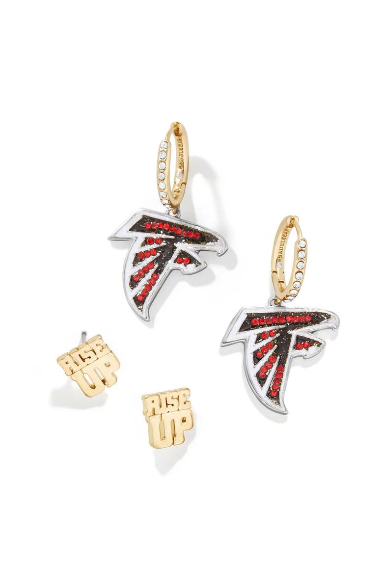 BaubleBar Women's BaubleBar Gold Atlanta Falcons Team Earrings Set, Main, color, 