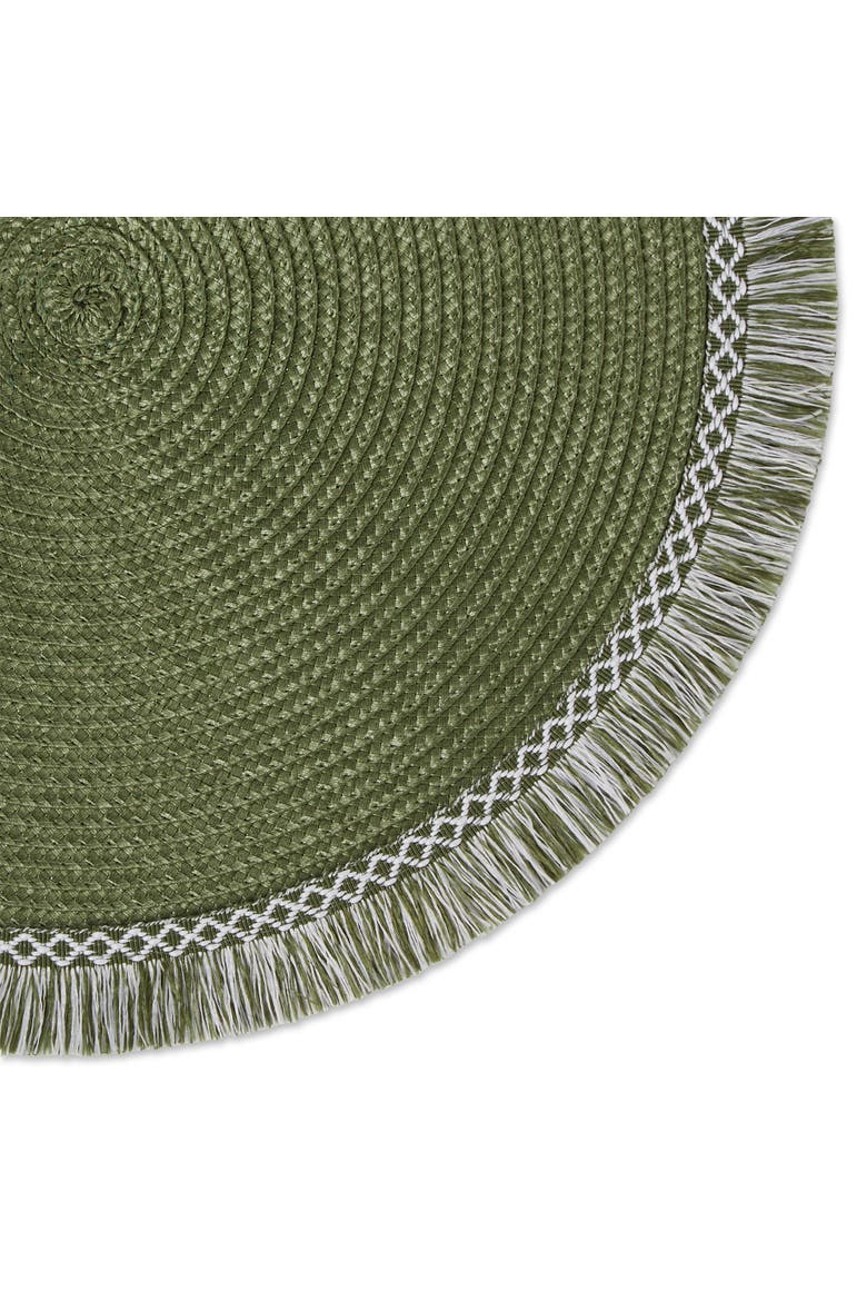 Round Fringed Placemat Set/6, Alternate, color, Sage