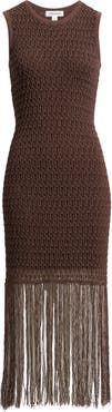 Nordstrom Sleeveless Fringe Knit Dress