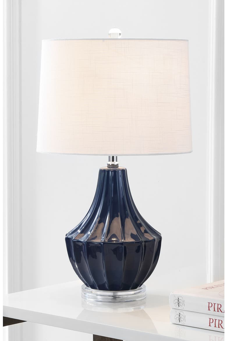 Tate Ceramic LED Table Lamp, Alternate, color, Navy