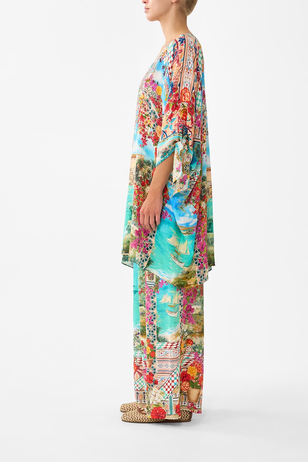 Tie Sleeve Short V Neck Kaftan - image 2