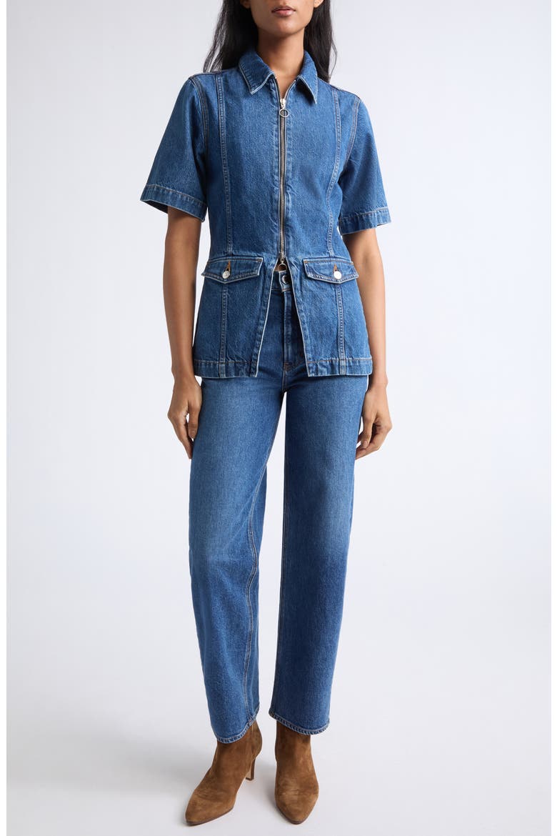 Sully Denim Jacket, Alternate, color, BRIGHT BLUE
