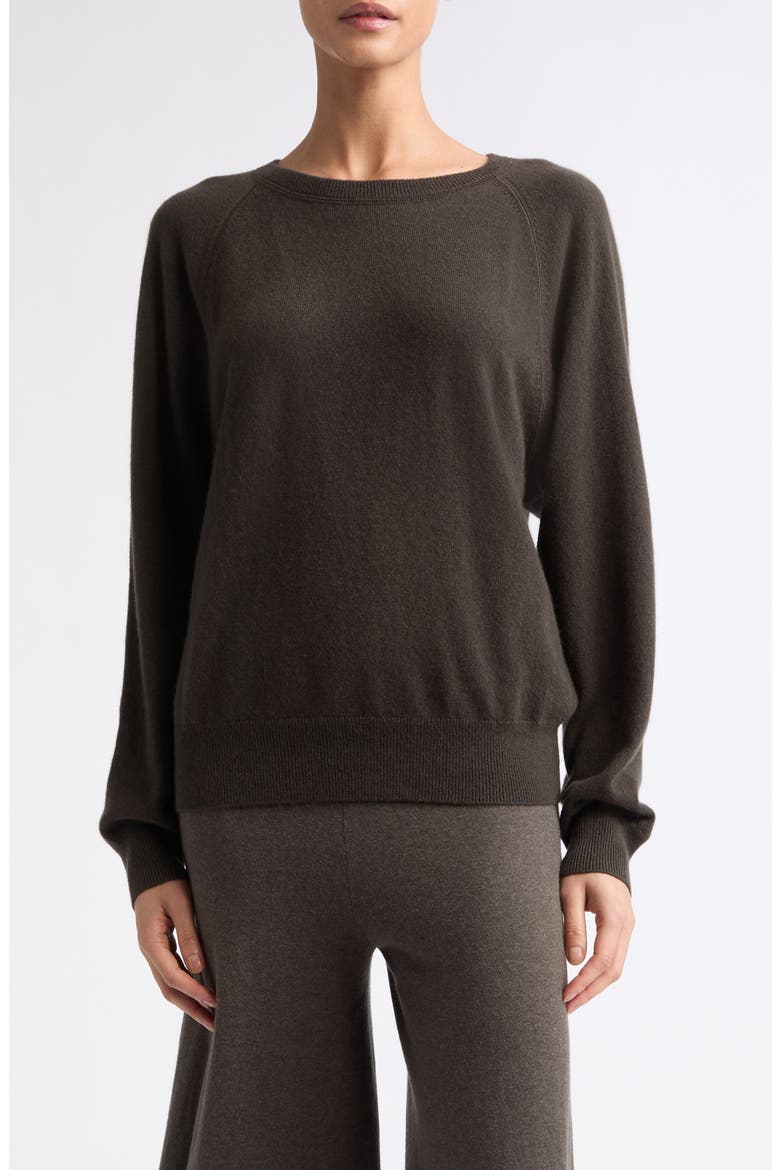 Cambrie Raglan Sleeve Cashmere Sweater, Main, color, DARK FERN