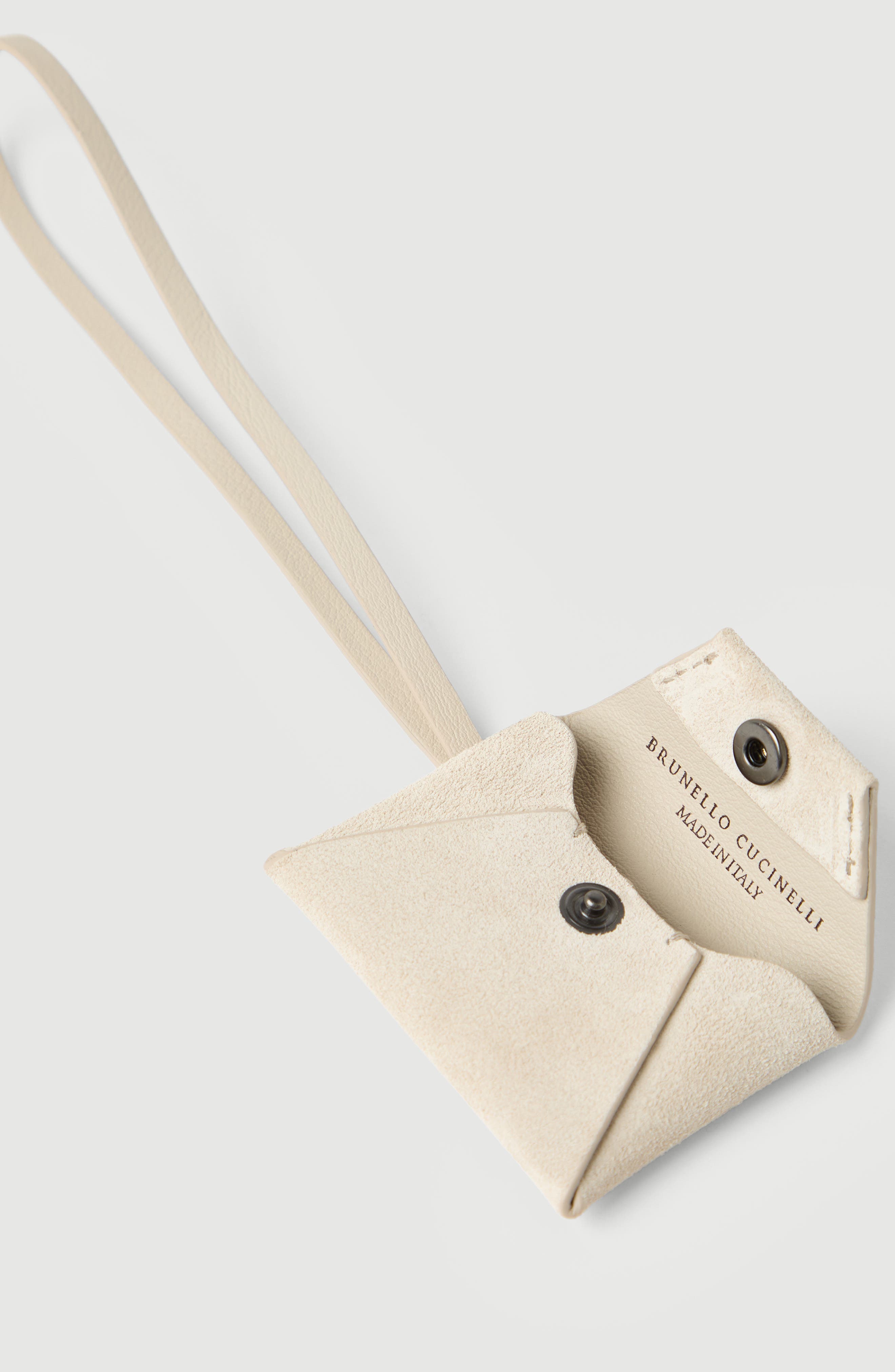 Brunello Cucinelli Suede bag charm, Alternate, color, Ivory