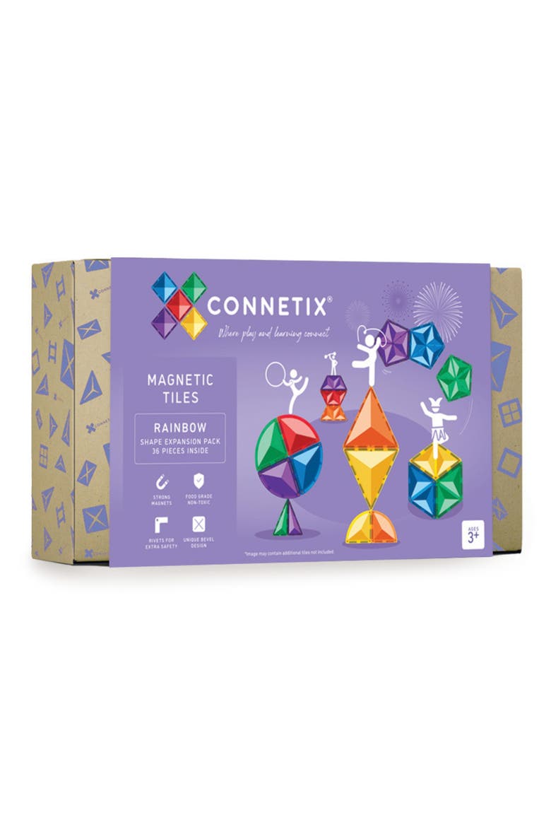 Kids' Rainbow Magnetic Tiles 36-Piece Shape Expansion Pack, Main, color, RAINBOW