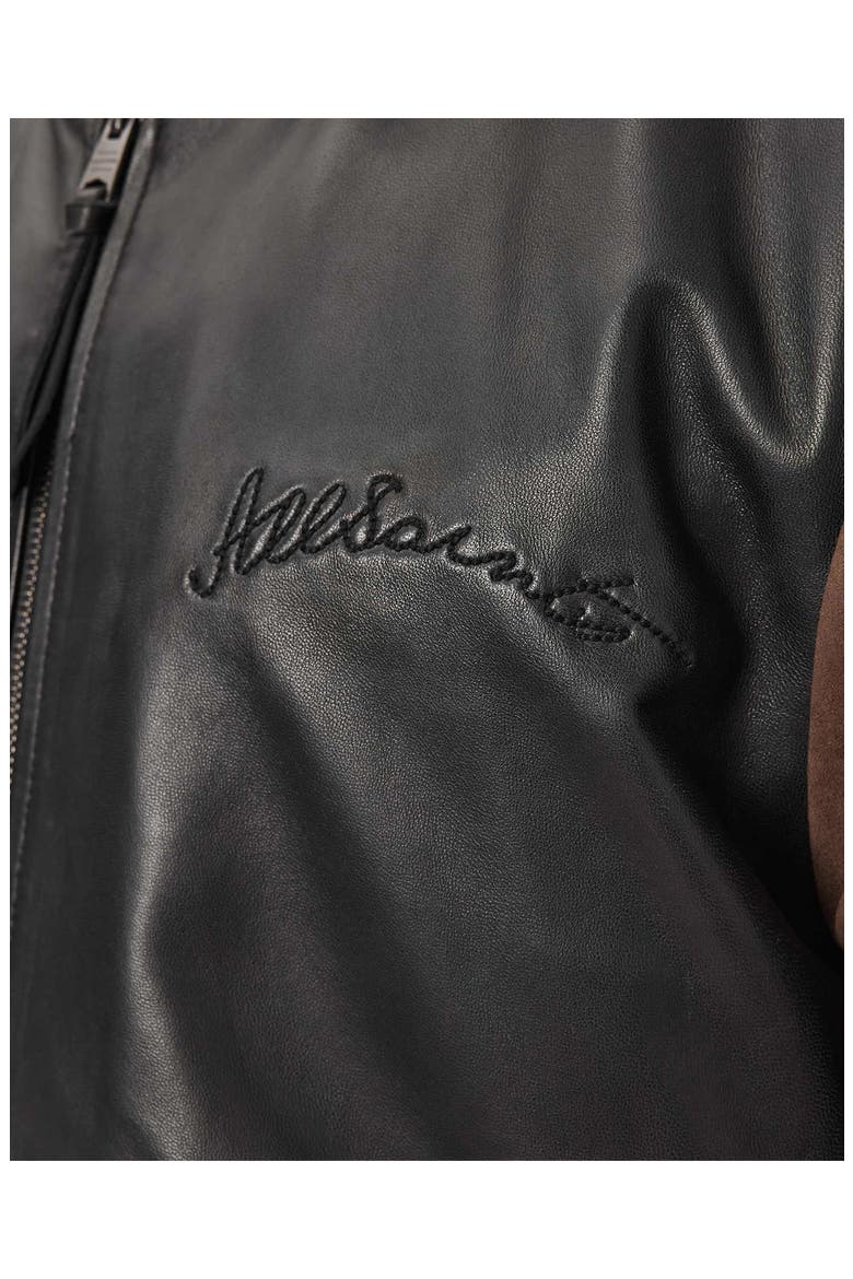 Blanco Leather Bomber Jacket, Alternate, color, BLACK/ BROWN