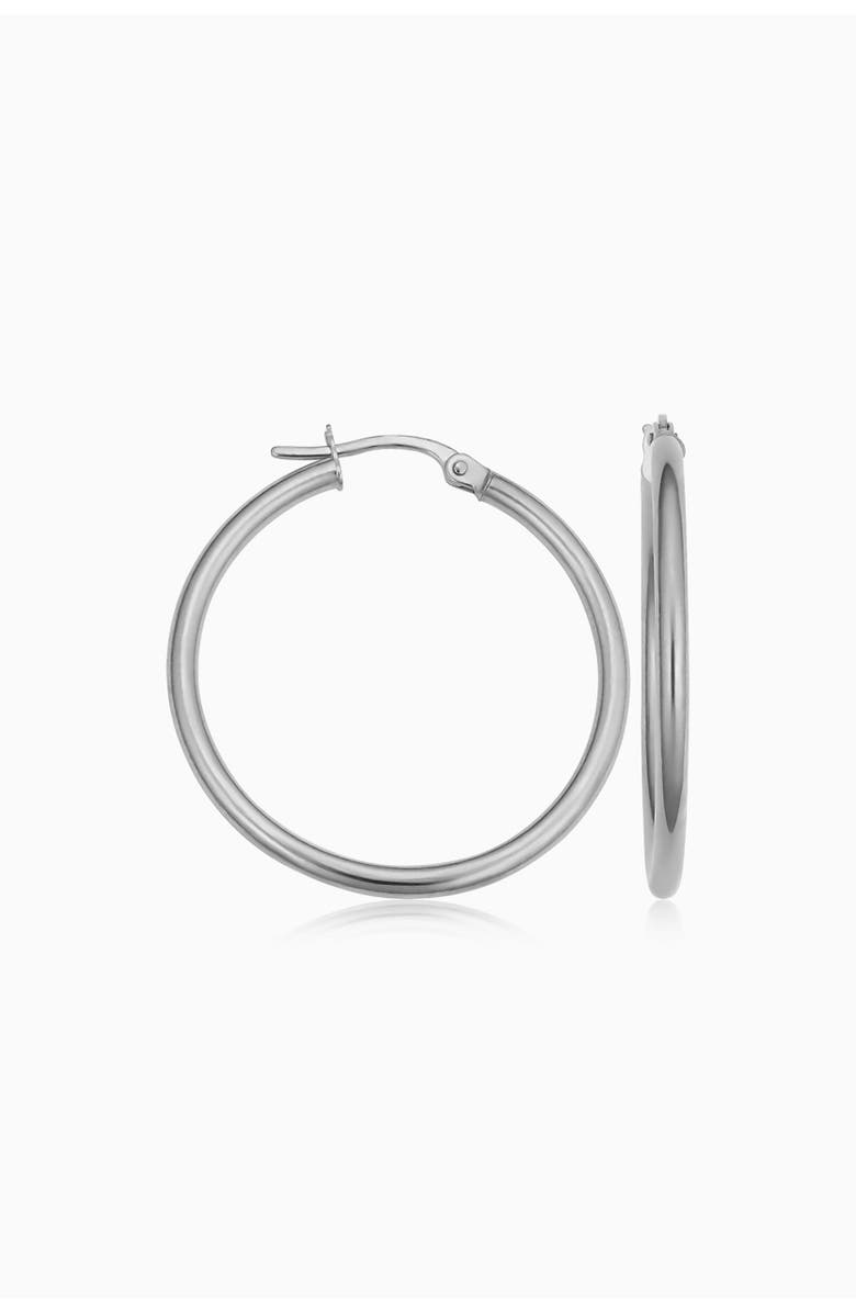 Oradina 10K Gold Everything Hoop Earrings, Main, color, White Gold