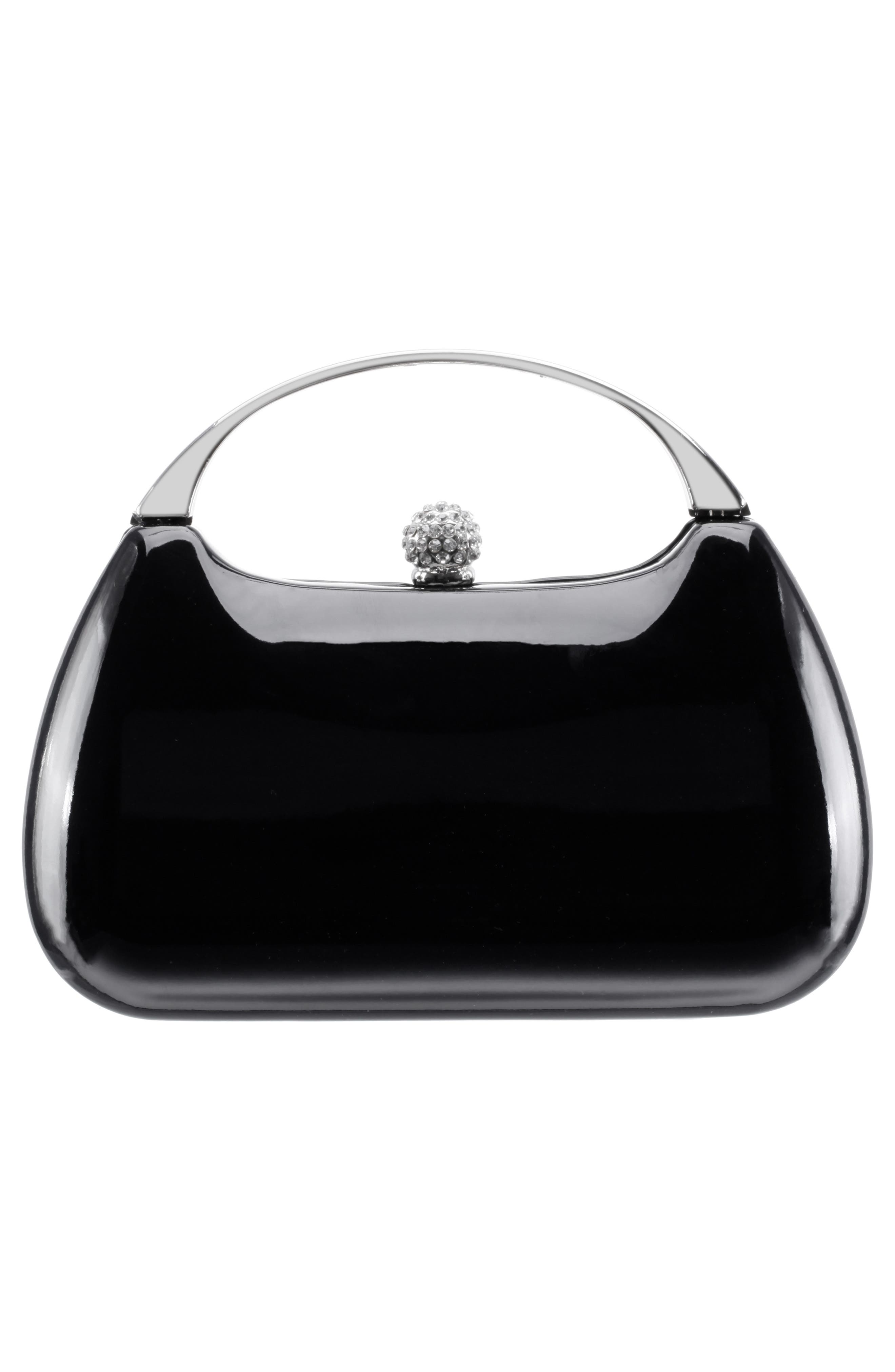 Nina Minaudière Top Handle Bag, Alternate, color, Black