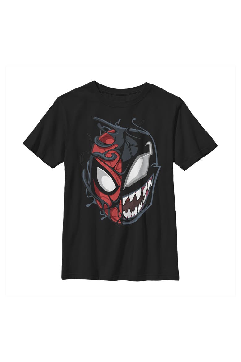 Boy's Marvel Spider-Man Venom Mask Split  Graphic T-Shirt, Main, color, Black