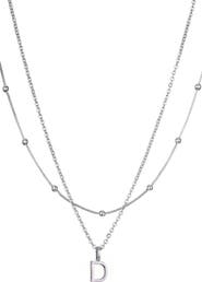 Adornia Initial Pendant Layered Chain Necklace