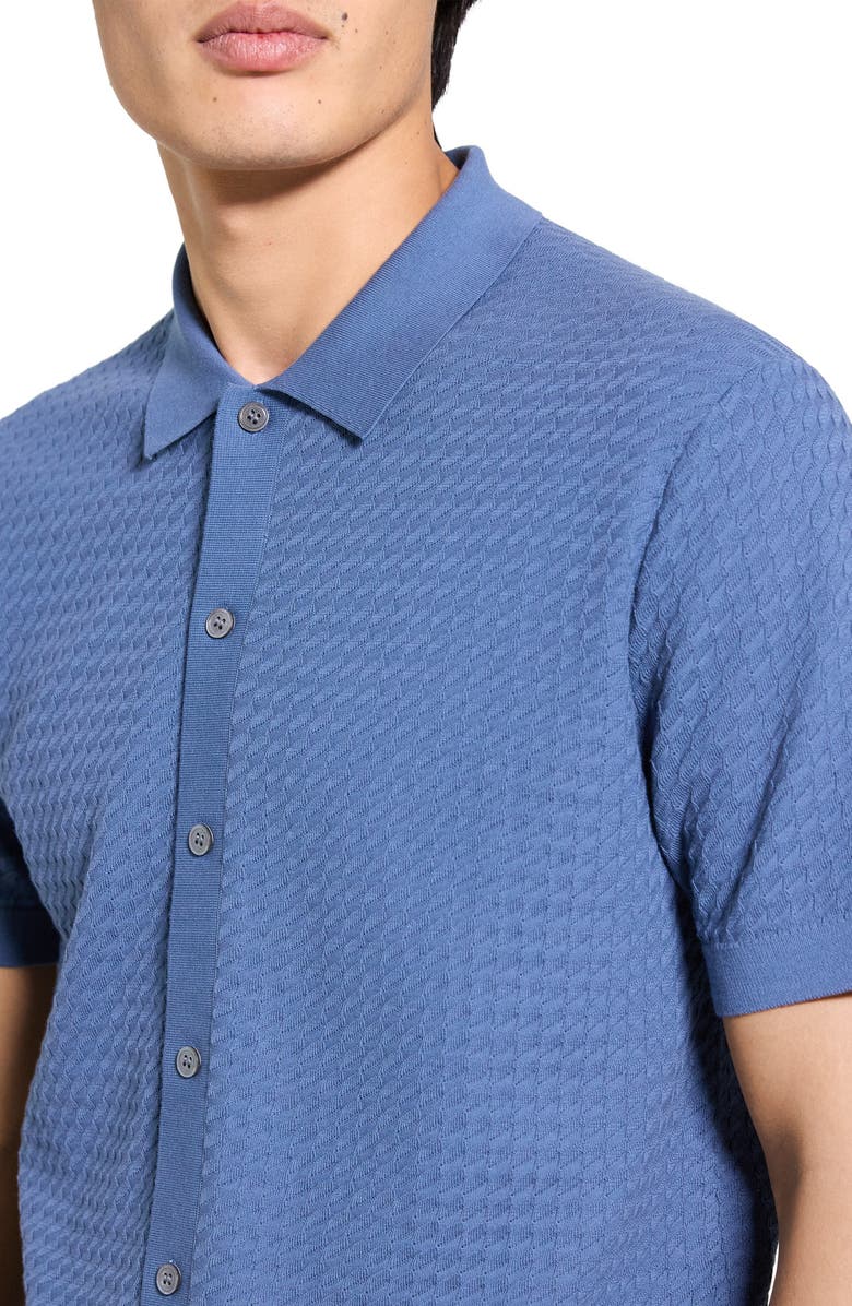 Theory Cairn Short Sleeve Organic Cotton Button-Up Shirt, Alternate, color, Bering