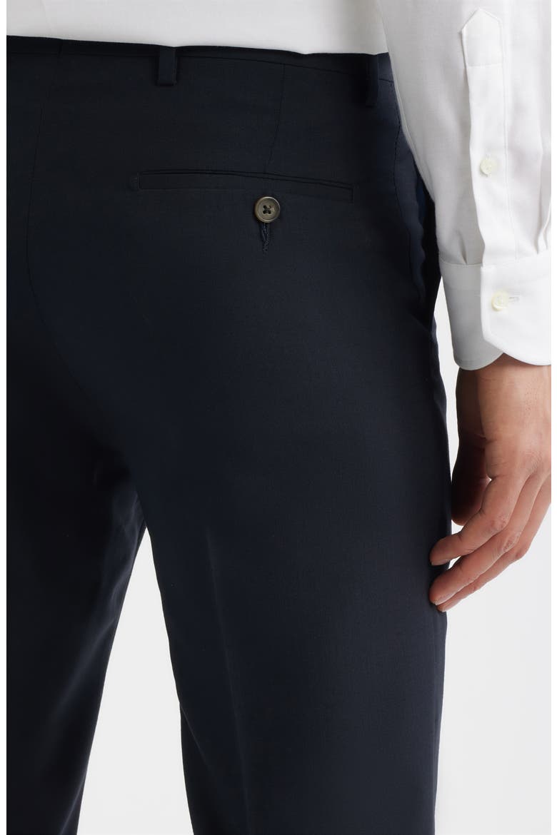 Flat Front Tropical Weight Wool Dress Pants, Alternate, color, NAVY