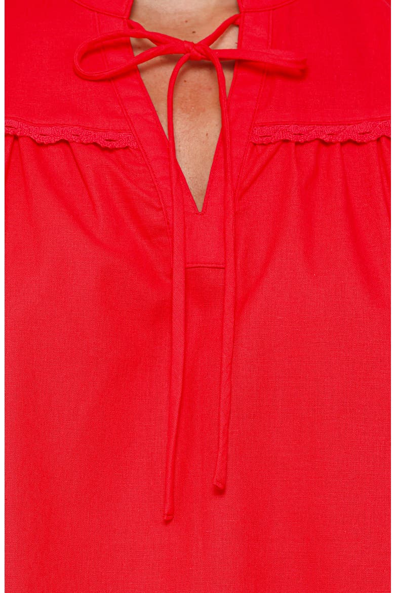 Kylie Flutter Sleeve Top, Alternate, color, RED