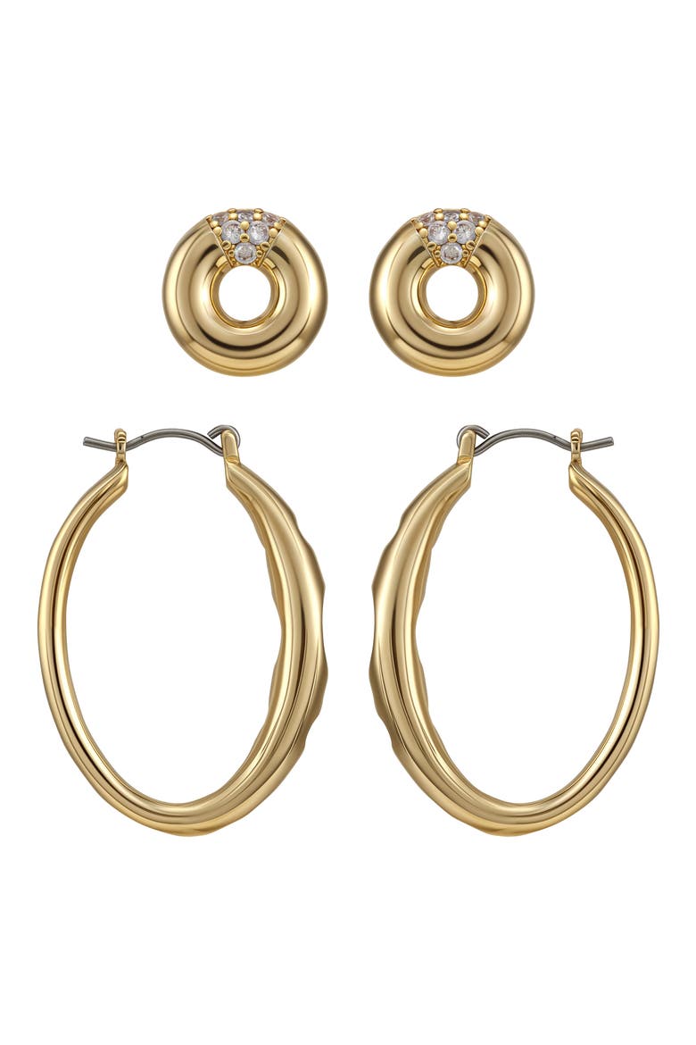 Set of 2 Assorted Earrings, Main, color, GOLD