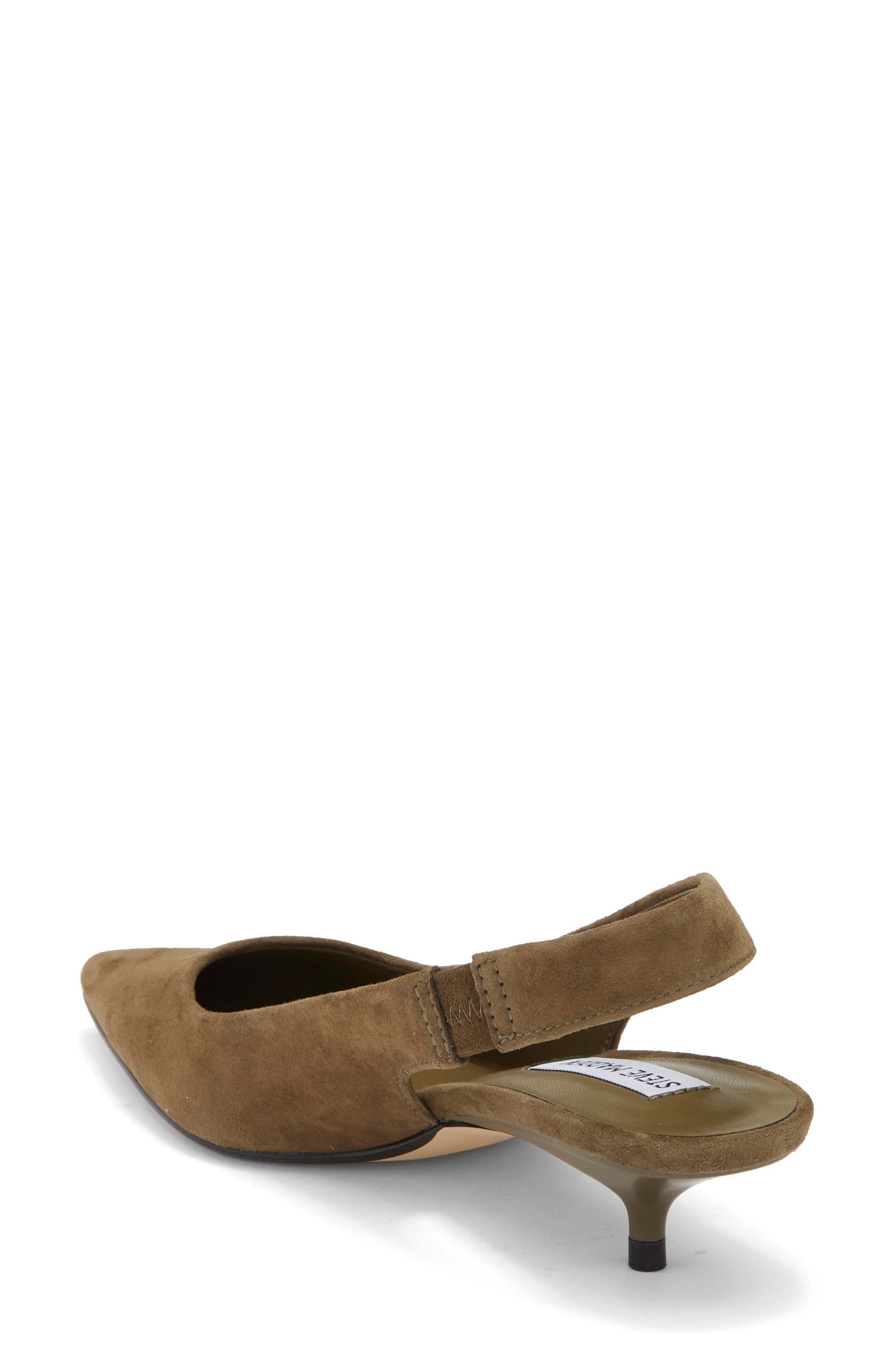Leilany Pointed Toe Slingback Pump, Alternate, color, OLIVE SUEDE