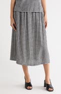 Caslon® Yarn Dye Linen Blend Midi Skirt