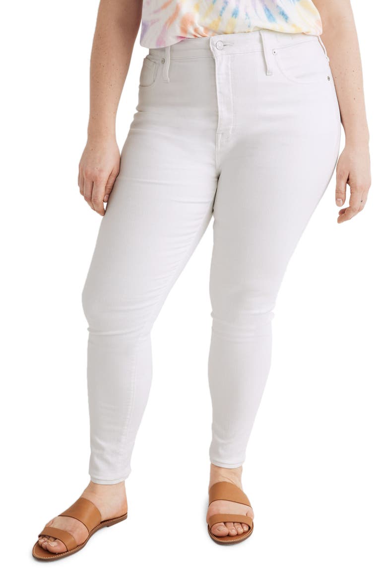 Curvy High Waist Skinny Jeans, Alternate, color, PURE WHITE