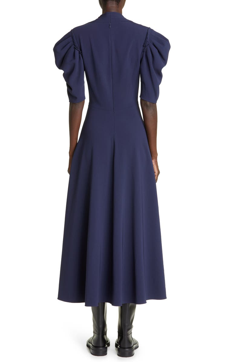 Proenza Schouler Deep V-Neck Crepe Midi Dress, Alternate, color, 
