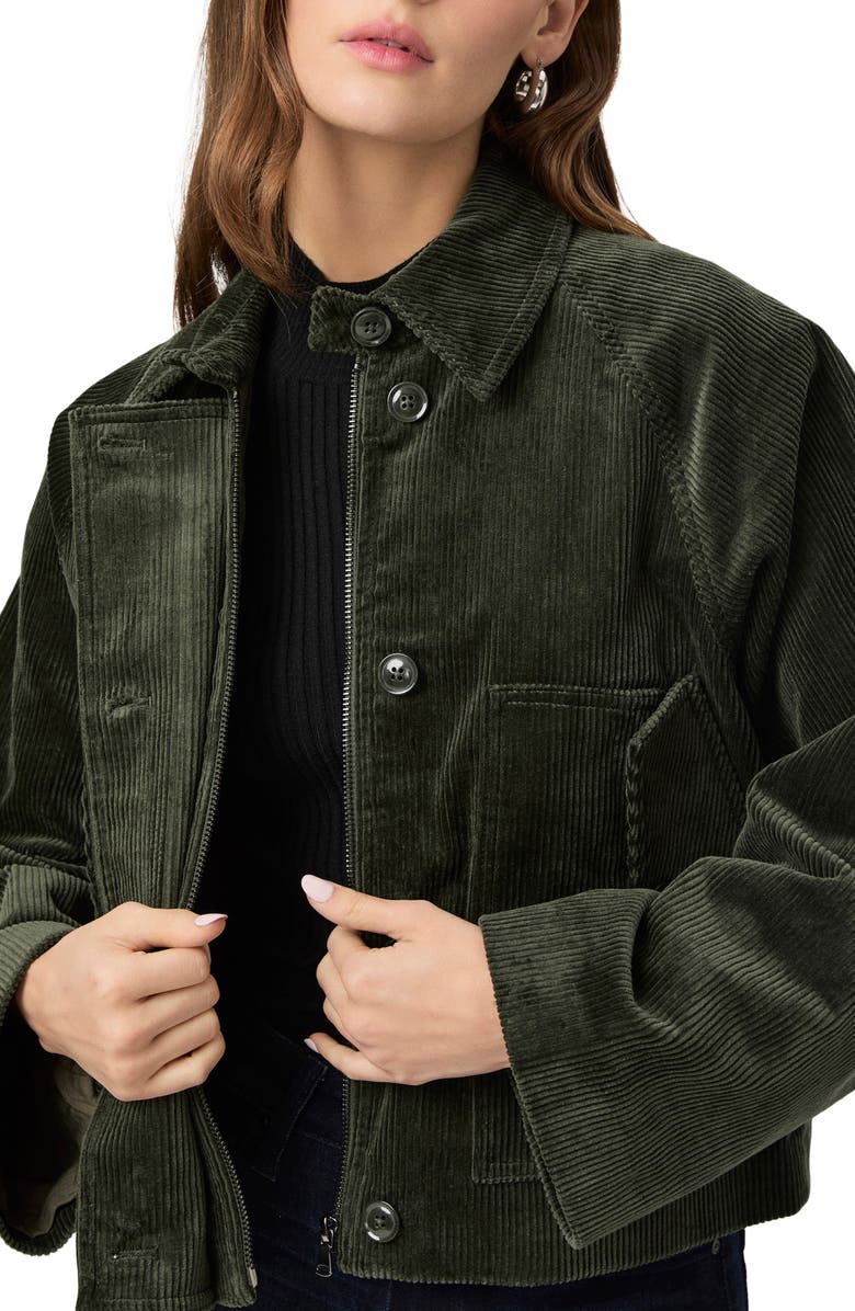 PAIGE Tylee Boxy Corduroy Jacket, Alternate, color, Dark Fern Green