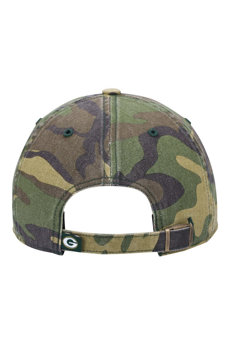 Men's '47 Camo Green Bay Packers Woodland Clean Up Adjustable Hat, Alternate, color, CAMO