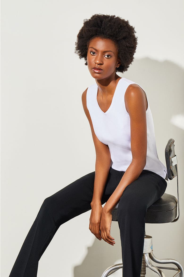Scoop Neck Sweater Tank, Alternate, color, WHITE
