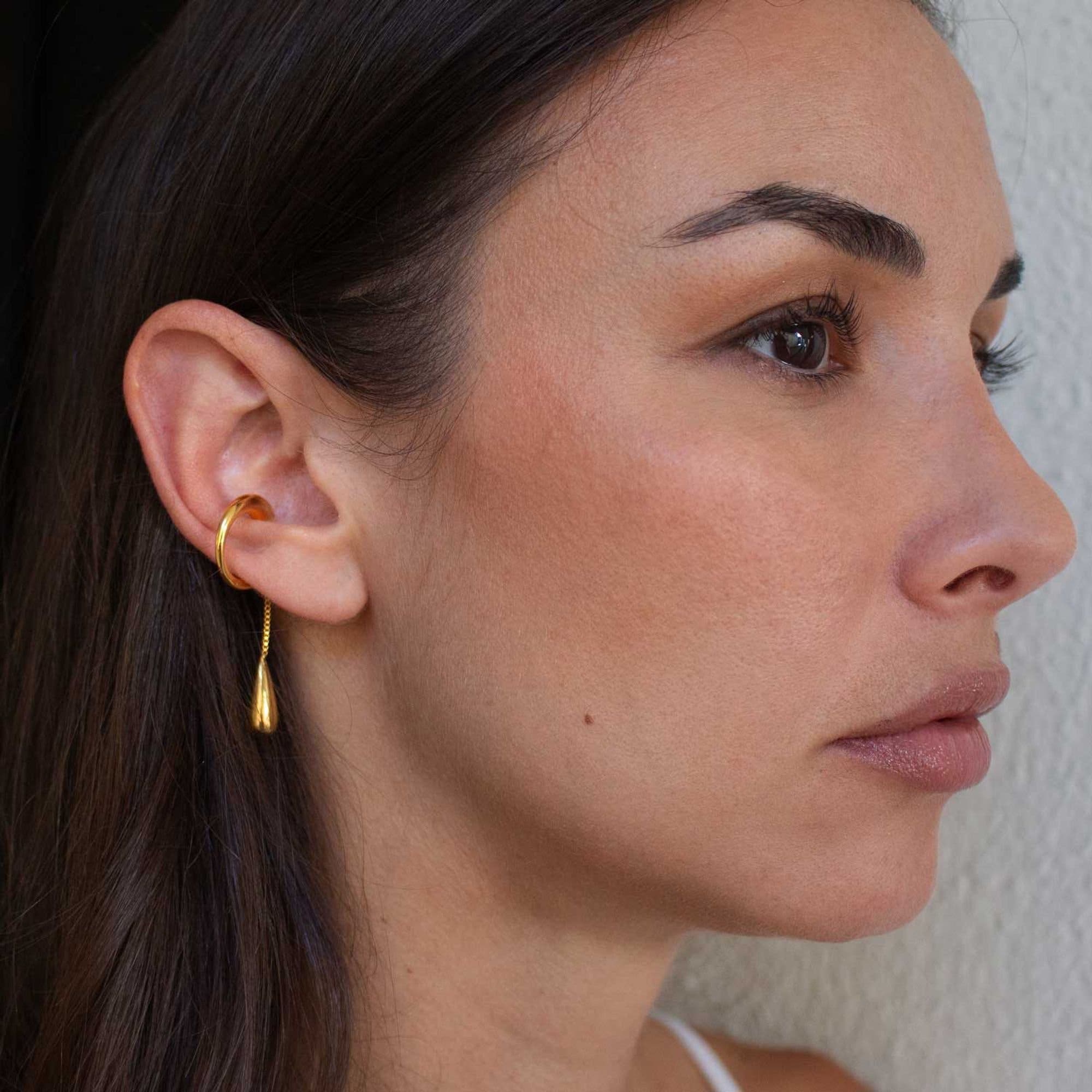 Outofoffice Sculptural Gold Drop Ear Cuff (Women) | Nordstrom