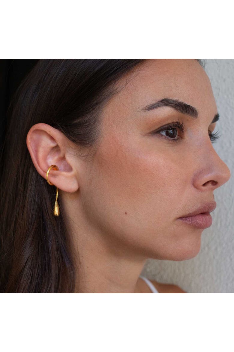Sculptural Gold Drop Ear Cuff, Alternate, color, Gold