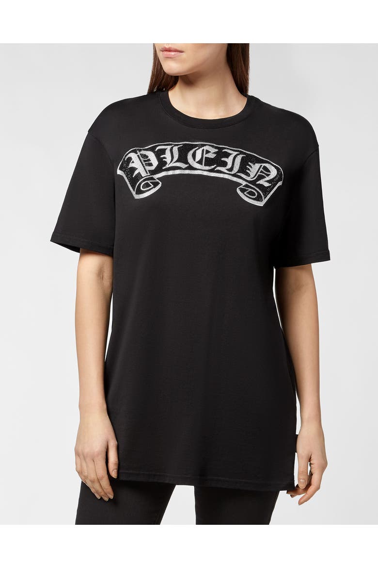T-Shirt Round Neck Gothic Plein Unisex, Alternate, color, black