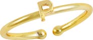 SAVVY CIE JEWELS 18K Yellow Gold Plated Initial Ring