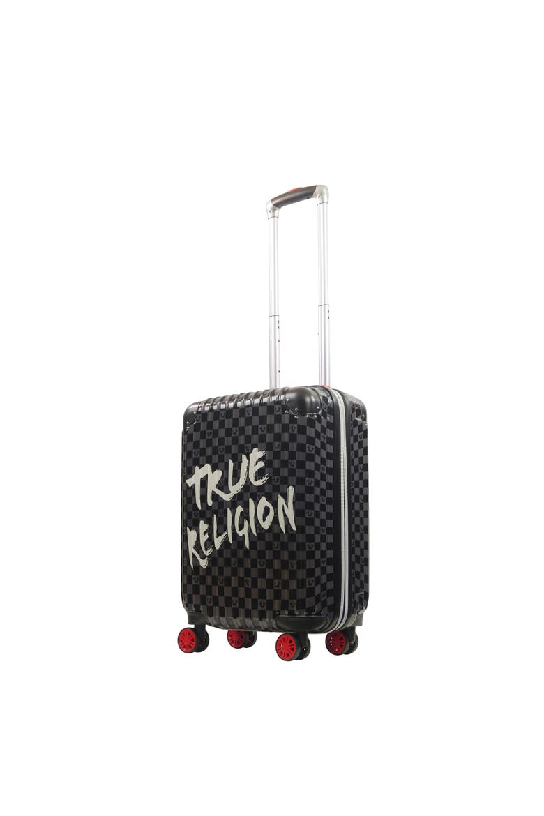 22.5" Hardcase Checkered carry-on with big logo., Main, color, BLACK