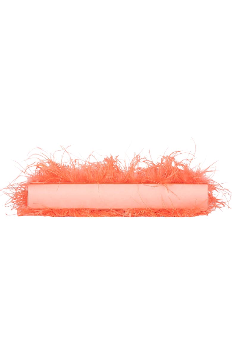 Jeffrey Campbell Animal Feather Clutch, Alternate, color, Coral Combo