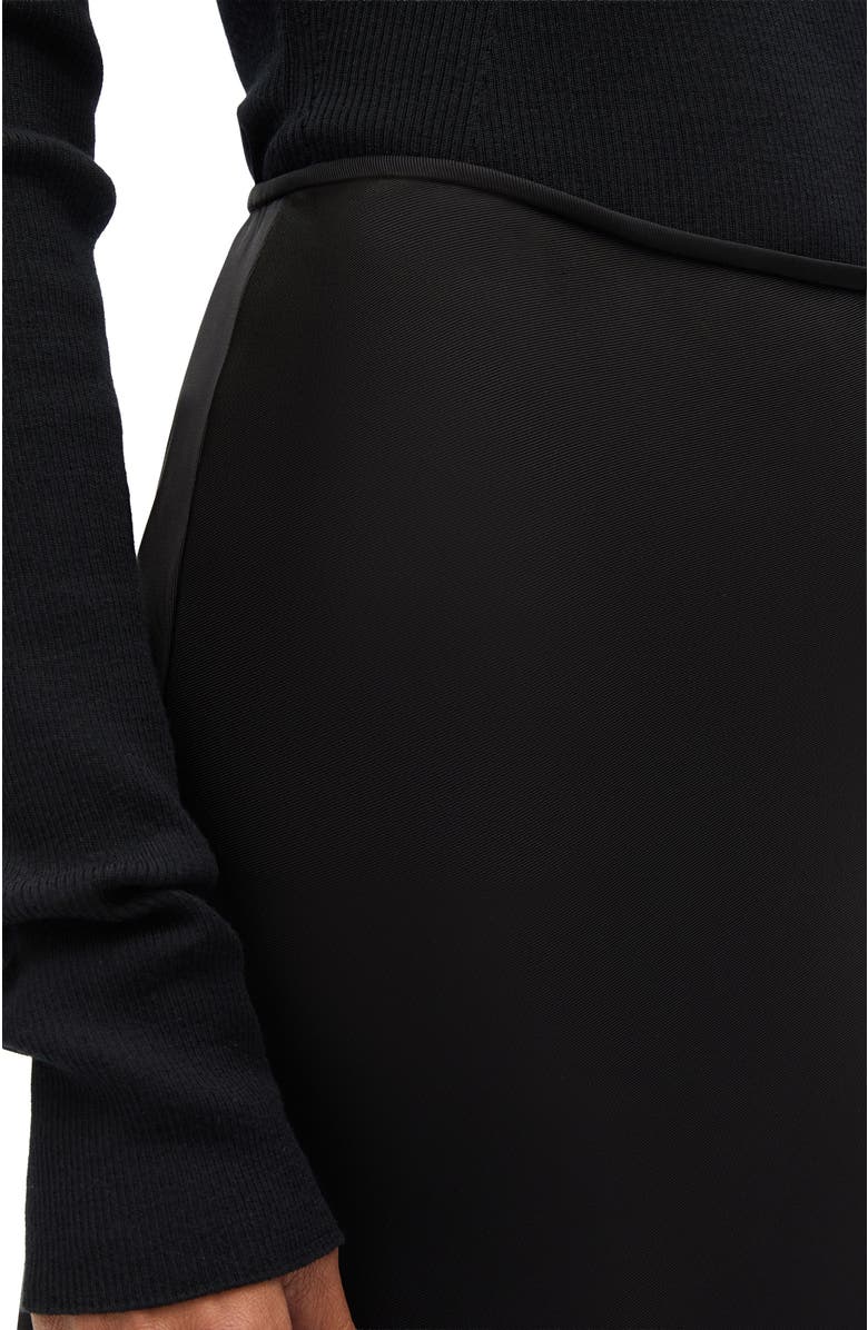 Another Tomorrow Satin Skirt, Alternate, color, Black