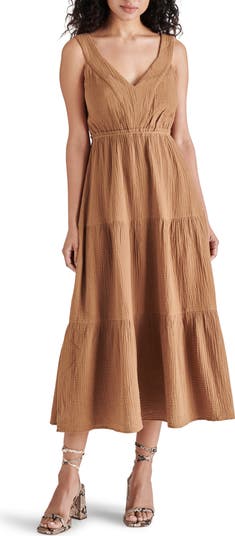 【Steve Madden】 アミラ ミディドレス（ティアード×コットン） Steve Madden Amira Tiered Cotton Midi Dress | Nordstrom