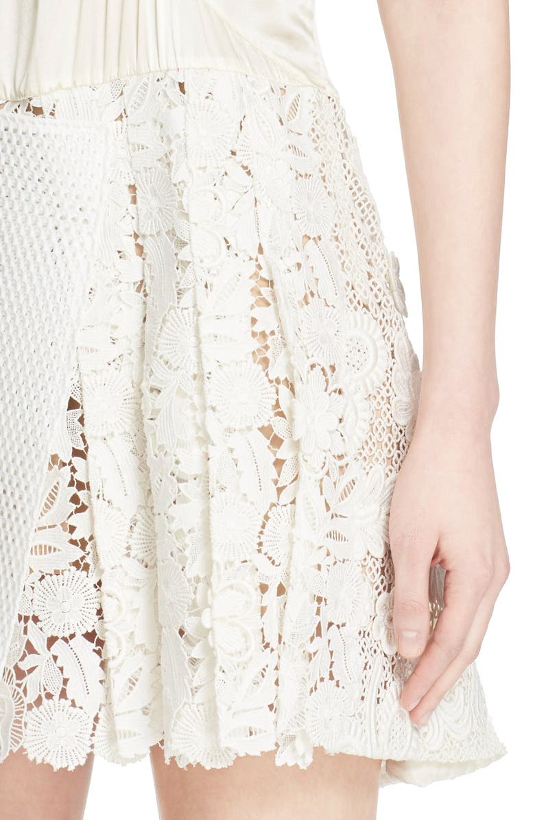 Burberry Prorsum Mesh & Floral Lace Silk Camisole Dress, Alternate, color, 