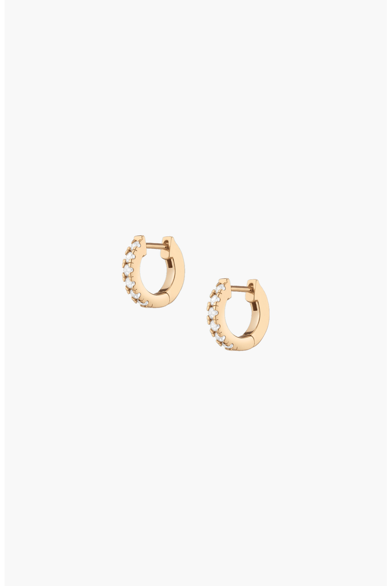 White Sapphire Huggie Earrings, Alternate, color, Yellow Gold Vermeil
