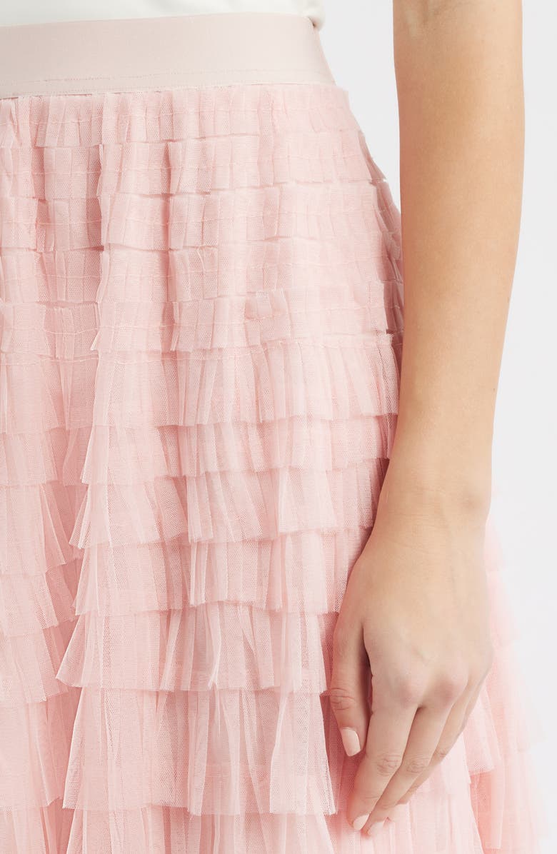 CIEBON Niki Mesh Ruffle Skirt, Alternate, color, Pink