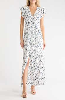 Raine Silk Blend Printed Maxi Dress