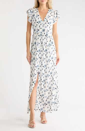 Raine Silk Blend Printed Maxi Dress