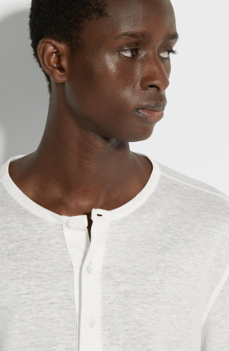 ZEGNA Long Sleeve Linen Knit Henley, Alternate, color, 